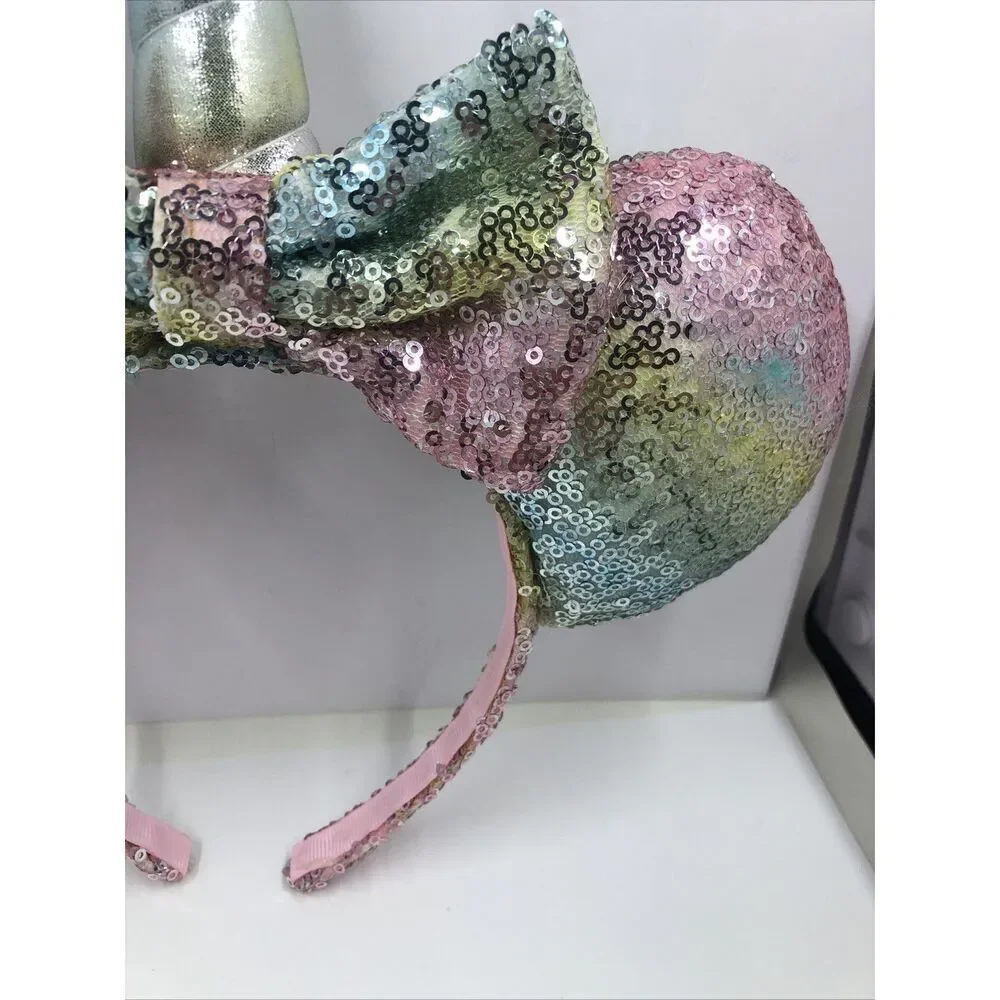 Disney Parks Unicorn Minnie Mouse Ears Headband-pastel Sequin Bow Horn